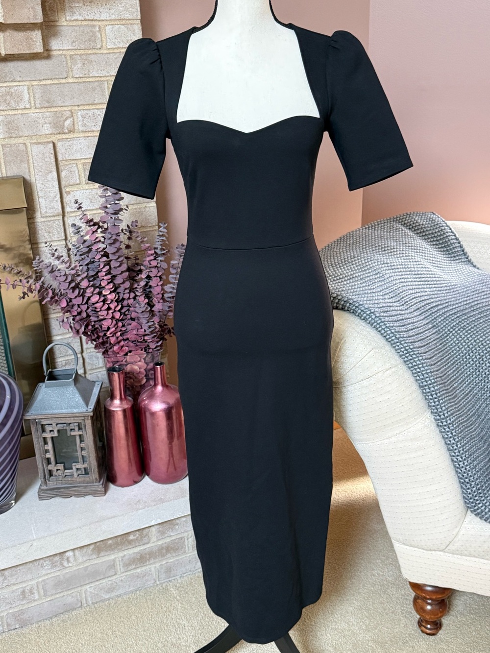 REFORMATION Clayten Midi Dress - Black